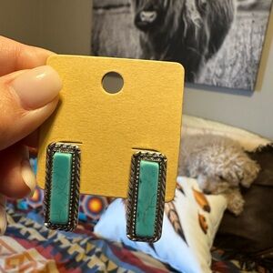 Turquoise and Silver Statement Earrings